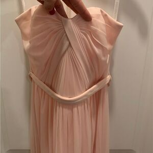 David’s Bridal Pink/Blush Strapless Chiffon Bridesmaid Dress - UNALTERED Size 6